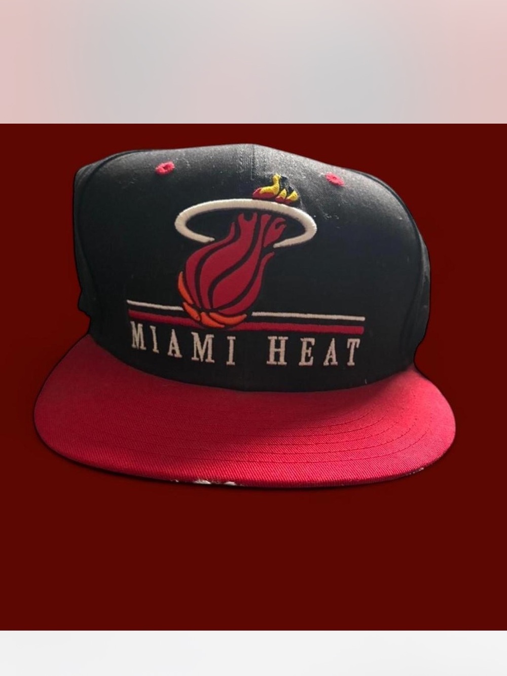 New Era Miami Heat Black and Red Snapback Hat